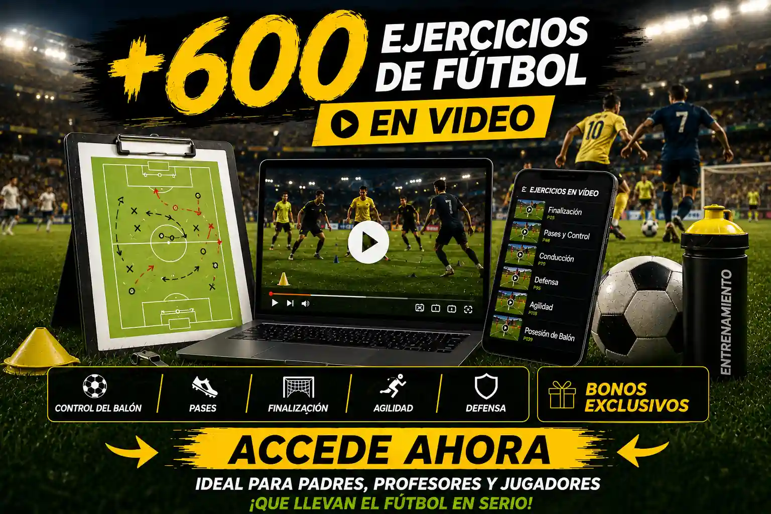 +600 Ejercicios de Fútbol en Video